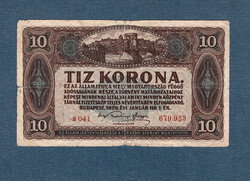 10 Korona 1920 sorszám között Pont VG
