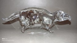Glass sculpture tapir rare form probably Swedish