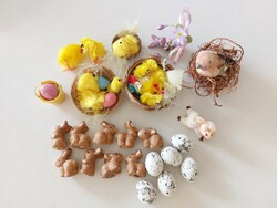 Húsvéti mini dekorációk nyuszi tojás csibe