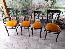 Thonet jellegű, régi karfás székek és székek együtt, 4 db