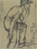 Hungarian artist around 1930-1940: by the stove