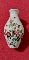 1G967 old, hand-painted, floral Zsolnay faience porcelain vase
