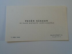 Za428.13 Old business card - Sandor White - CEO of the state insurance company 1960-70