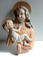 Szűz Mária a kis Jézussal gipsz fali dísz