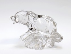 Marked glass bear figurine