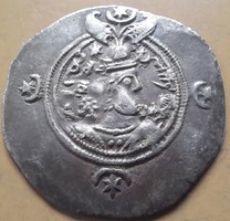 SASANIDA dinasztia drachma . IRÁN 579-590.  Ag ezüst. 4gramm . átmérő31mm .  POSTA VAN  !