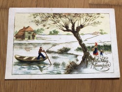 Old gilded New Year's card