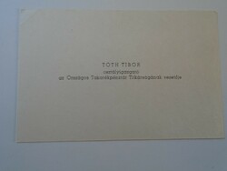ZA428.15 Régi névjegykártya - TÓTH TIBOR Az OTP titkárságának vezetője 1960-70