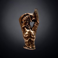 Bronze african woman, nude wall decoration large size 30 cm. 742 G.