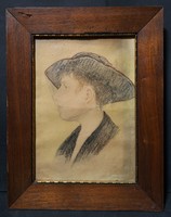 Female portrait - pencil drawing - face in profile