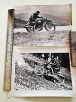20 db. eredeti, nagyobb méretű osztrák sajtófotó Jawa versenymotorokról, 1950-es évek