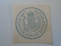 ZA428.22 Mintabélyegzés  - Magyar Kiályi Pénzügyminister 1867