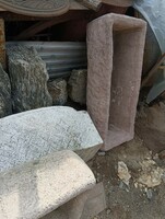 Rustic large 85cm stone red artificial stone - well spout or horse watering trough bird watering planter etc.