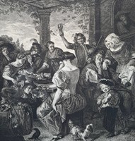 The merry fun - etching Jan Steen (Dutch Golden Age) xvii. After his century painting