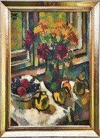 Ferenc Doór (1918-2015) still life c. Gallery painting with original guarantee!