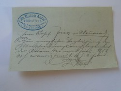 Za426.8 Old document -dr. Rittich antal 1902 lawyer - chief county prosecutor new - Arad - receipt 5 k 60f
