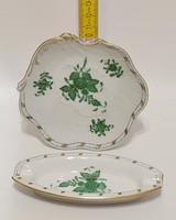 Herendi zöld Apponyi mintás porcelán tálka 2 db (2580)