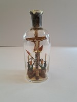 Antik régi évszámos vallásos témájú türelemüveg 1937