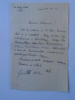ZA433.1 Demel Aladár ügyvéd (az Országos Földhitelintézet igazgatója) - kézzel írt levele 1914