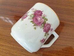 Régi Zsolnay porcelán bögre rózsás teás csésze