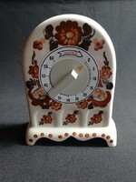 Earthenware kitchen timer, clock, marked