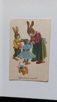 Old graphic Easter postcard - drawing by Tibor Gönczi