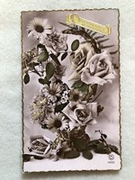 Antique old floral postcard
