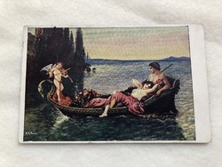 Antik romantikus A. Ribano képeslap - 1917                                             -2.