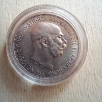 FERENC JÓZSEF 1912-s ezüst 2 koronás érme, kapszulában...