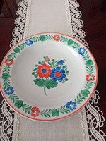 Old Hungarian folk - flower - motif porcelain wall plate - soup plate