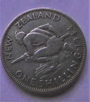 Ezüst One Shilling VI. Georg Új-Zéland Maori harcos Certivel T2 RR