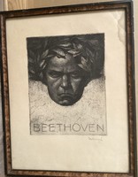 Ferenc Helbing - Beethoven (Art Nouveau etching)