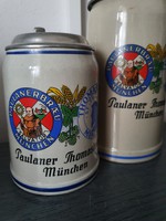 Beer mugs with lids from Paulaner Munich (0,5l, 1l)