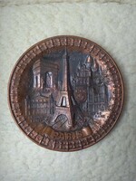 Paris red copper decorative wall plate
