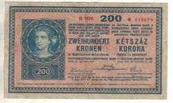 200 korona 1918 "B" sorozat . Nagyon ritka 1