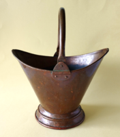 Antique copper fireplace coal bucket