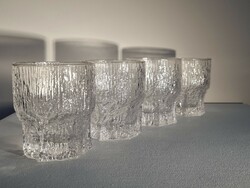 IITTALA finn  jégüveg "Aslak" poharak-Tapio Wirkkala design glass -10 cm