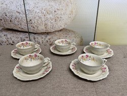 C.T tielsch altwasser porcelain teacups with flower pattern a43