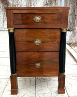 Antique empire small cabinet, nightstand, 3-drawer chest of drawers
