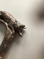 Silver-plated fox-head walking stick