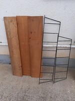 Retro fem shelf holder with plank wood shelves