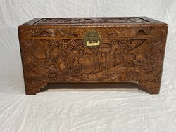 Chinese carved camphor chest