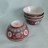 Kínai porcelán leveses csésze, tál, tálka,  ( 4 darab)
