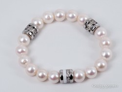 Bering pearl bracelet silver-plated bestfriend charm. New