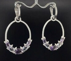 Special amethyst gemstone sterling silver /925/ earrings--new