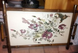 Antique huge earthenware tray - with poppy flowers - art&decoration