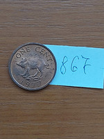 Bermuda 1 cent 1977 boar, bronze, ii. Elizabeth 867
