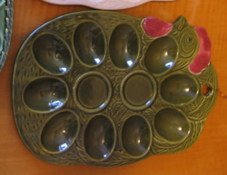 Ceramic egg serving bowl, hen shape