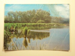 Old postcard postcard - Diósjenő fishing pond