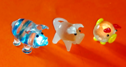 3 Pieces mascot colorful glass lucky pig 46.